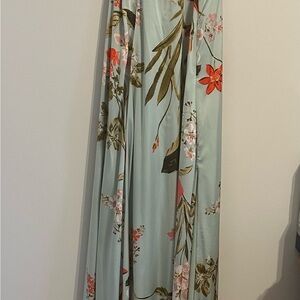 Lulu's Floral Maxi Dress in Light Blue and Red